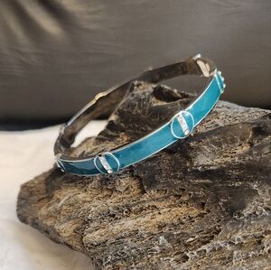 NWOT Lia Sophia "Clear Skies" Turquoise and Silver Cut Crystal bracelet